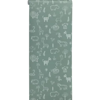 Best Kwantum Behang Veerle Groen