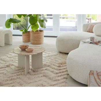 Fashion Kwantum Bijzettafel Brez Marmer Taupe ø 60x38 Cm