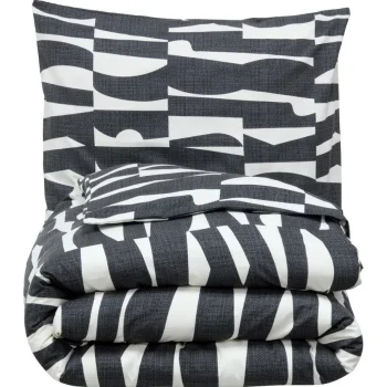 Fashion Kwantum Dekbedovertrek Flanel Ozzie Zwart Wit 140x220 Cm 140X220CM