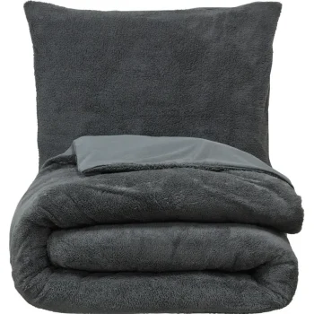 Discount Kwantum Dekbedovertrek Teddy Antraciet 200x220 Cm 200X220CM