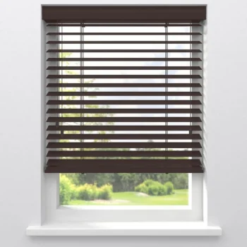 Hot Kwantum Fenstr Houten Jaloezie Harm Bruin 50mm