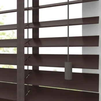 Hot Kwantum Fenstr Houten Jaloezie Harm Bruin 50mm