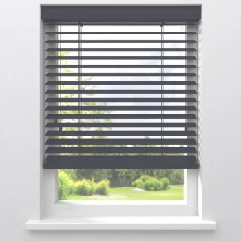 Outlet Kwantum Fenstr Houten Jaloezie Wout 50mm Grijs