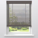 New Kwantum Fenstr Houten Jaloezie Wout 50mm Taupe