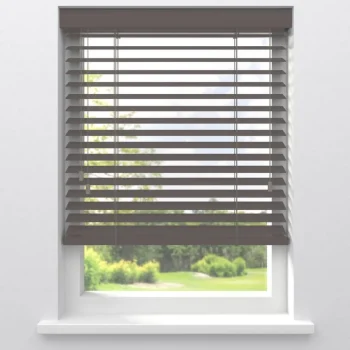 New Kwantum Fenstr Houten Jaloezie Wout 50mm Taupe