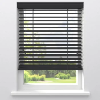 New Kwantum Fenstr Houten Jaloezie Wout 50mm Zwart