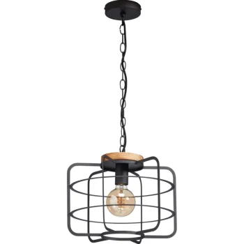 Sale Kwantum Hanglamp Wood 1-Lichts Zwart
