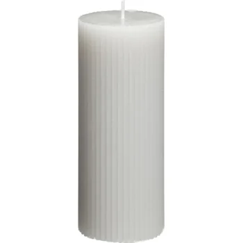 Clearance Kwantum Kaars Rustiek Ribbel Grijs 15 Cm 015CM