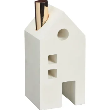 Discount Kwantum Kandelaar Huis Wit - 9x9x18,5 Cm 9x9x19 Cm 09X09X19CM