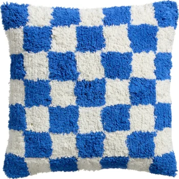 Hot Kwantum Kussen Check 45x45 Cm Blauw