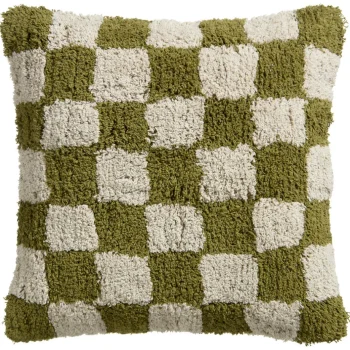 Hot Kwantum Kussen Check 45x45 Cm Groen
