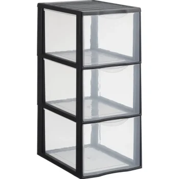 Online Kwantum Ladekast 3 Lades Hoog Zwart