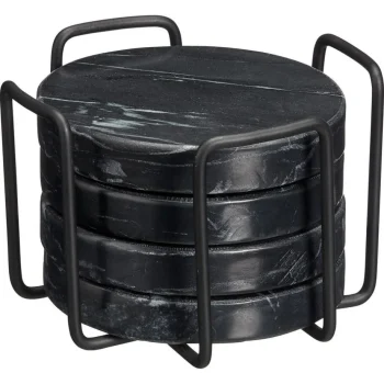 Sale Kwantum Onderzetters Marmer 4 Stuks Zwart