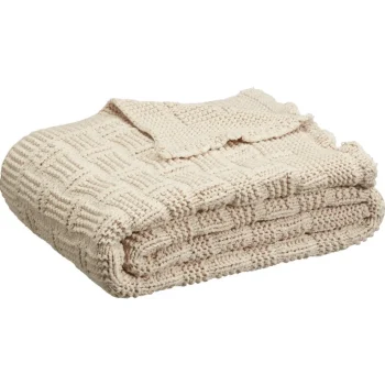 Clearance Kwantum Plaid Chapet Beige 130x170 Cm