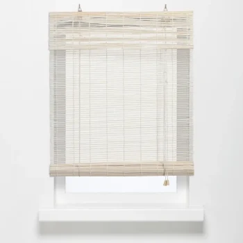 Sale Kwantum Rolgordijn Bamboe Wit 100x220 Cm 100X220CM