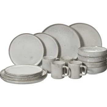 Best Kwantum Serviesset 16-Delig Glazuur Grijs