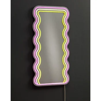 Hot Kwantum Spiegel Met Verlichting - Wave - Neon - - 70x35 Cm Multicolor