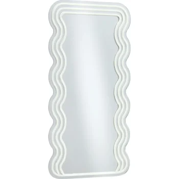 Outlet Kwantum Spiegel Met Verlichting - Wave - Neon - Warm Wit - 70x35 Cm WarmWit