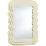 Hot Kwantum Spiegel Wave Taupe Offwhite