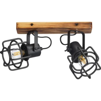 Hot Kwantum Spot Wood 2-Lichts Zwart