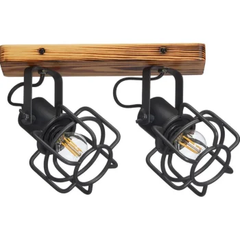 Hot Kwantum Spot Wood 2-Lichts Zwart