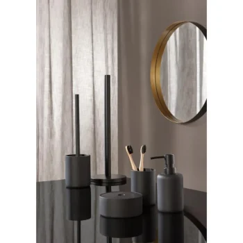 Clearance Kwantum Toiletrolhouder Metaal Zwart 43x15x15 Cm