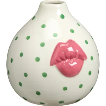 Outlet Kwantum Vaas Lip Stippen Groen