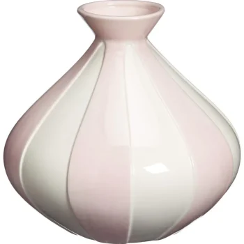 Fashion Kwantum Vaas Streep Roze/Wit