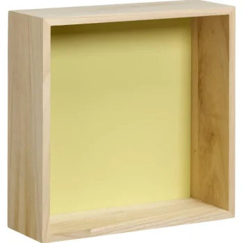 Best Kwantum Wanddecoratie Hout Citroengeel Maat M 25x9x25 Cm