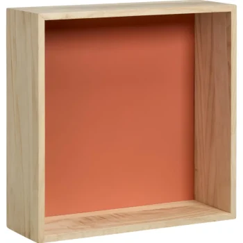 Online Kwantum Wanddecoratie Hout Steenrood Maat L 30x10x30 Cm