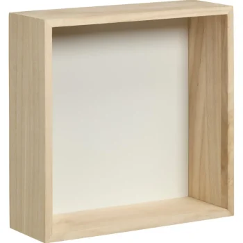 Online Kwantum Wanddecoratie Hout Wit Maat M 25x9x25 Cm